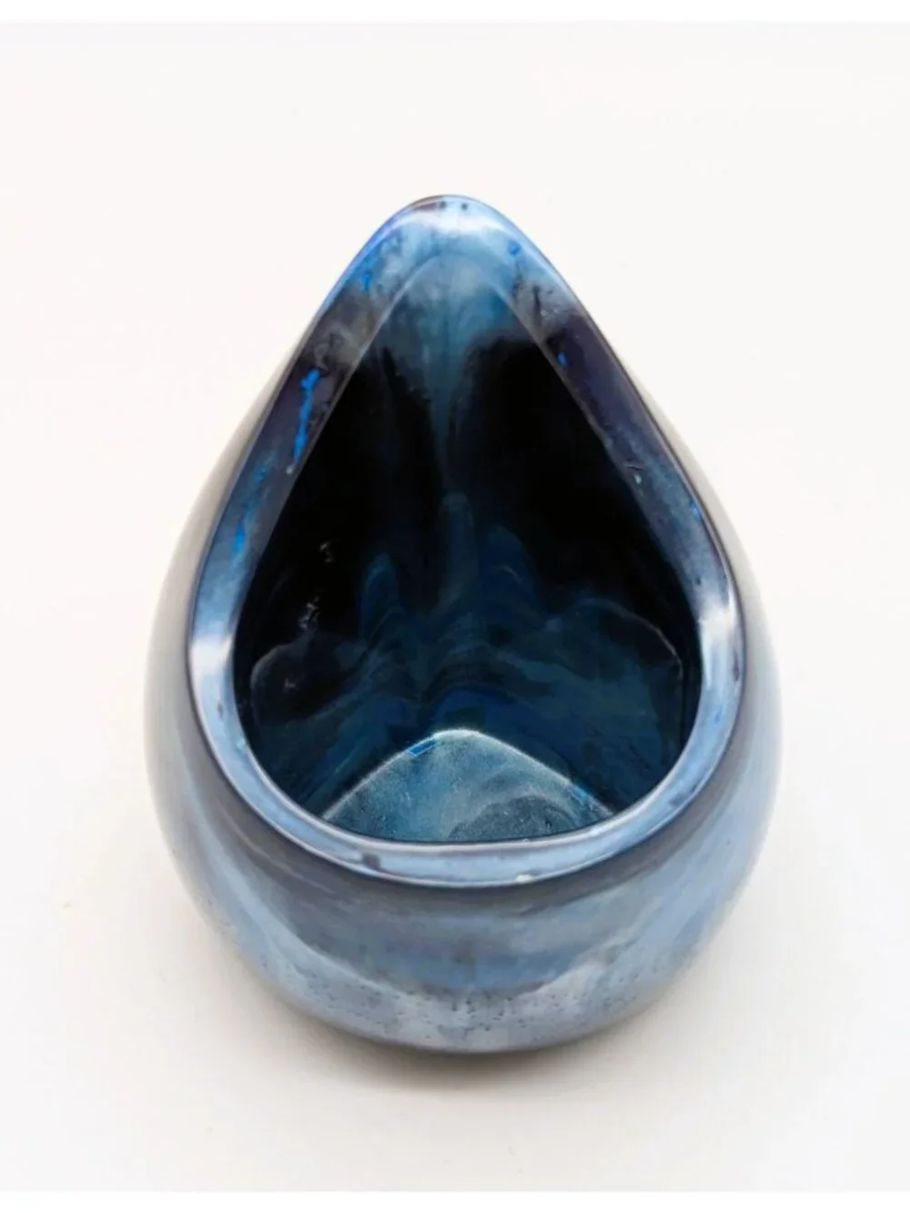 Handcrafted Blue Resin Candle Holder For Battery Operated Candles Tall Unique Te